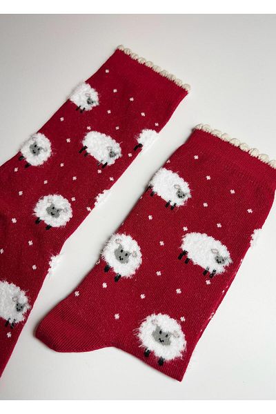 Rumon Cotton Sheep Patterned Women's Socks
