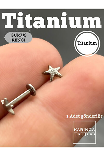 Karınca Piercing %100 Titanyum Piercing Deniz Yıldızı Forward Helix Kulak Lab...