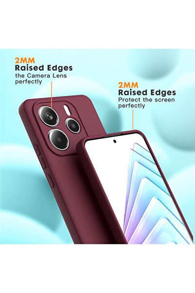 m.tk moveteck Xiaomi Redmi Note 14 Kılıf Kamera Korumalı Yumuşak Renkli Silikon + 9H Ekran Koruyucu Cam 2in1 Set