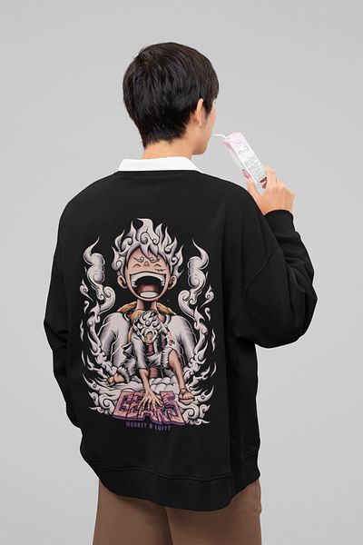 SEVBANO Monkey D. Luffy Gear 5 Printed Unisex Oversize Anime Sweatshirt