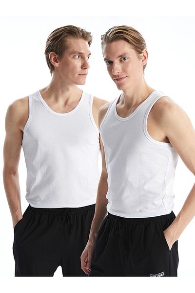 LC Waikiki New Season U Neck Combed Cotton Men's Undershirt 2-Piece - S50030Z8