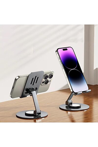 CENTER STORE Telefon ve Tablet Tutucu 360 Derece Dönebilen Kaymaz Taban Akıllı Cihazlar için Metal Stand