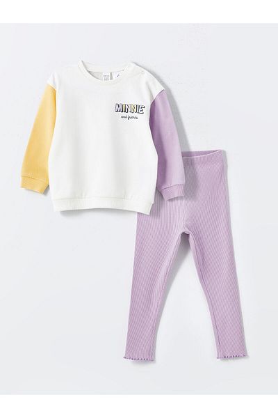 LC Waikiki Printed Baby Girl Sweatshirt and Leggings 2 Pack