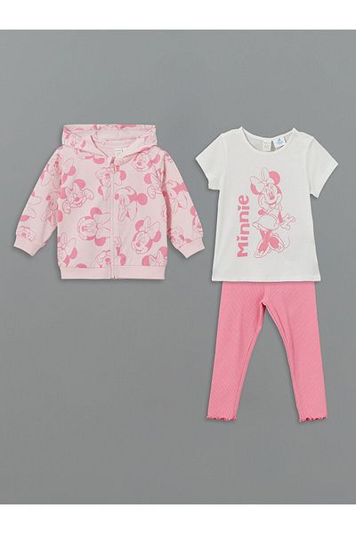 LC Waikiki Minnie Mouse Printed Baby Girl Suit 3 Piece
