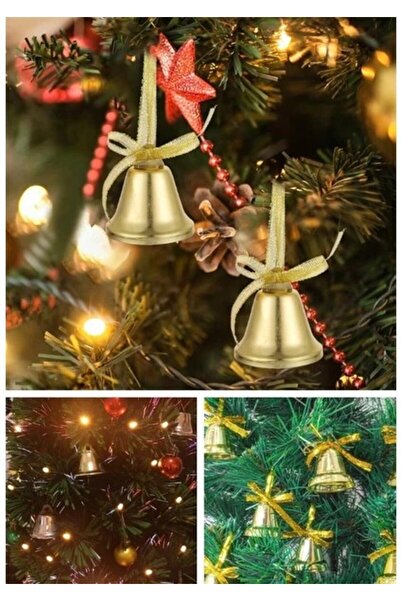 Lexi Bella 4 cm zlatno zvono sa žutim dnom - ukras za božićno drvo