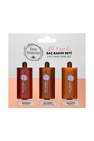 Bee Beauty 3'ü 1 Arada Seyahat Seti 3 x 10 ml (Şampuan + Saç Kremi + Saç Sütü)