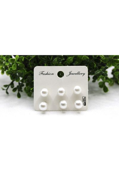 Tezcan Aksesuar 8 mm 6' Pearl Model Bijouterie Earrings