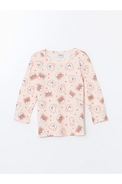 LC Waikiki Crew Neck Printed Girl's Pajama Set