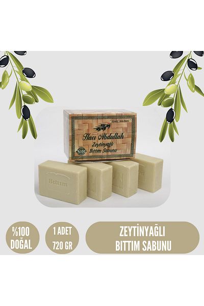 HACI ABDULLAH ZEYTİNYAĞLI DOĞAL SABUNLAR Olive Oil Bıttım Soap - 720Gr - (1 Piece)