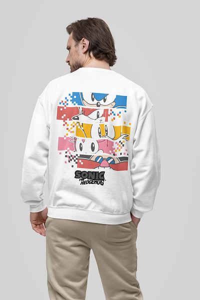 SEVBANO Sonic the Hedgehog Printed Unisex Oversize Cartoon Sweatshirt