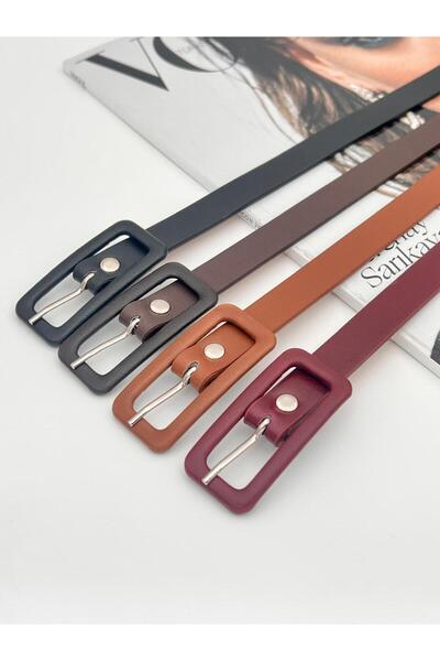 Descoin Curea de pantaloni pentru femei cu cataramă dreptunghiulară din 4 pie...