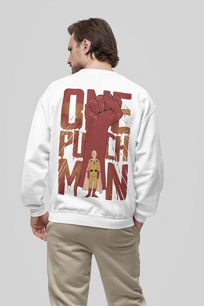 SEVBANO Saitama One Punch Man Printed Unisex Oversize Anime Sweatshirt