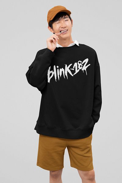 SEVBANO Design Blink-182 Written Unisex Oversize Music Group Sweatshirt