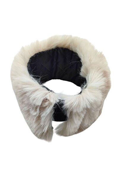 AXE SPORTSWEAR Winter Faux Fur Detailed Soft Textured Plush Heart Bandana Neck Collar with Elastic Back