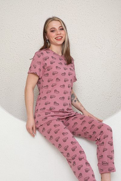 FAMES PİJAMA Short Sleeve Summer Pijamas Suit