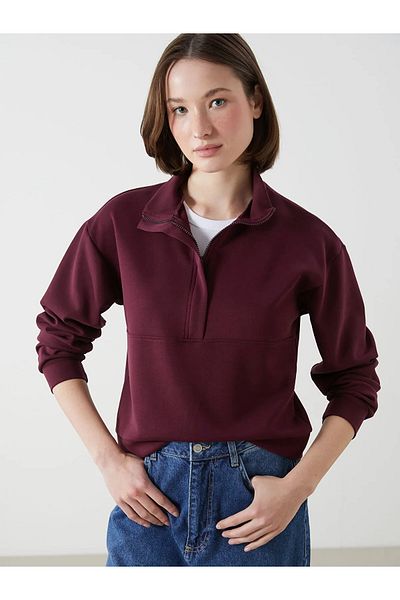 LC Waikiki Women's Classic Stand Collar Sweatshirt