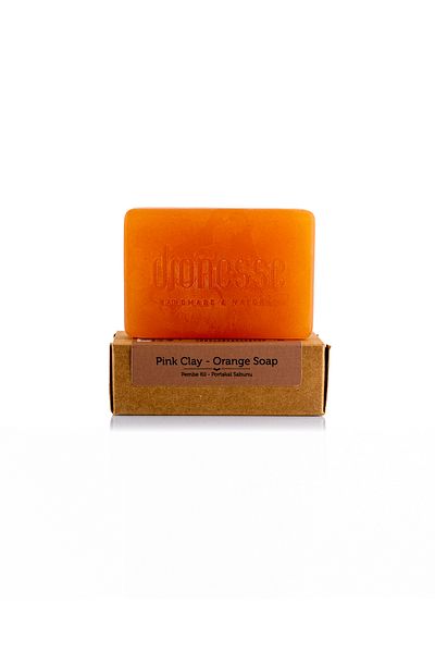 dionesse Pink Clay Orange Soap 120 Gr - Moisturizing, Color Balancing and Firming Handmade Soap