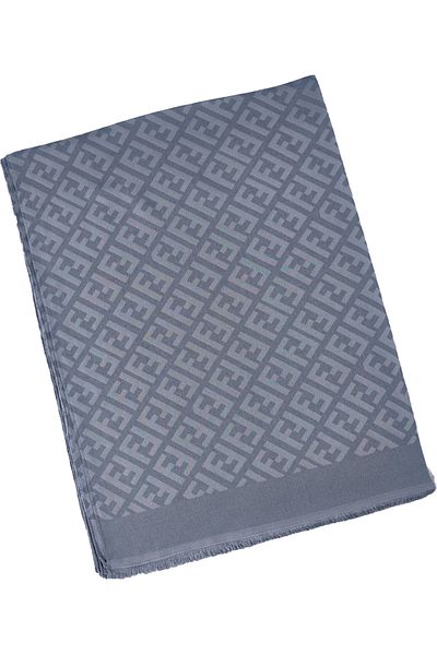 mim eşarp Işıl Silk Cotton Jacquard F Pattern Shawl 75X190 cm