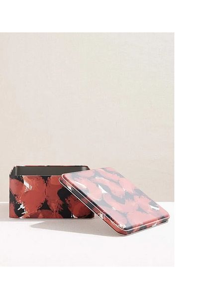 Paşabahçe Decorative Square Metal Multi-Purpose Gift Box 22X22Cm H.11Cm