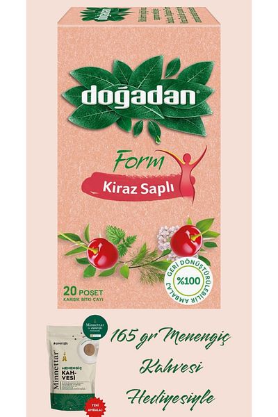Doğadan Mixed Herbal Tea, Form Cherry Stalk with Terebinth Coffee and Gift 20 Sachets