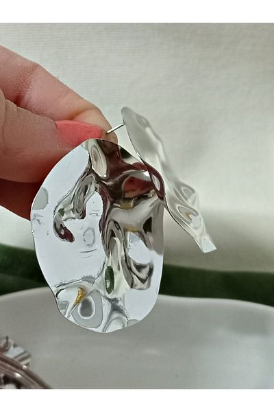 mos&more Silver Big Round Stylish Multi Haiffi Women Earrings