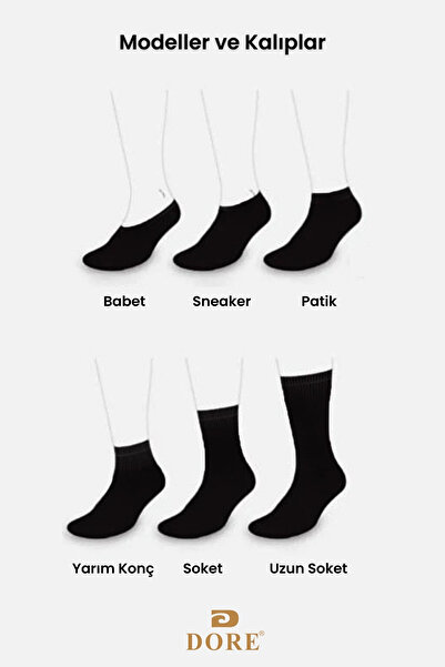 Dore Orijinal Unisex 3 Çift Kaymaz Silikon Tabanlı Fitness Pilates Yoga Kaydırmaz Hac Umre Tavaf Çorabı