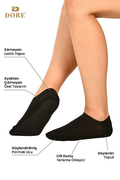 Dore Γνήσιες Unisex 3 ζεύγη αντιολισθητική σόλα σιλικόνης Fitness Pilates Yoga Αντιολισθητικές κάλτσες Hajj Umrah Tawaf