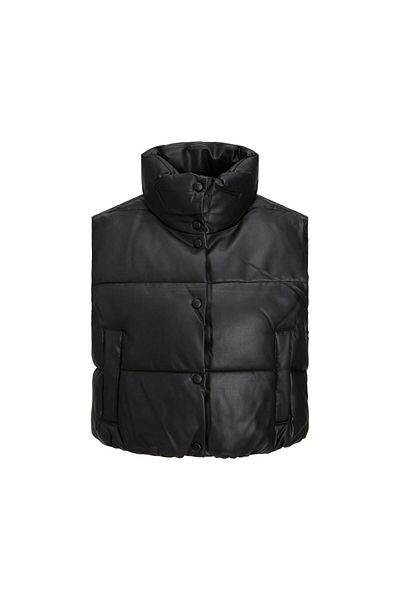 JJXX 12236382   Jxbreezy - Pantaloni scurți negri din piele artificială Vestido