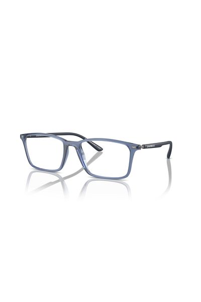 Emporio Armani Man Rectangle Eyeglasses- Ea 3237 - Lense Size:53mm - Shiny Transparent Blue