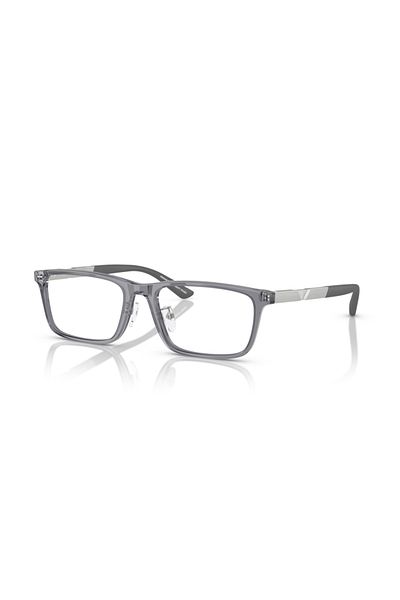 Emporio Armani Man Rectangle Eyeglasses- Ea 3251d - Lense Size:55mm - Shiny Transparent Grey