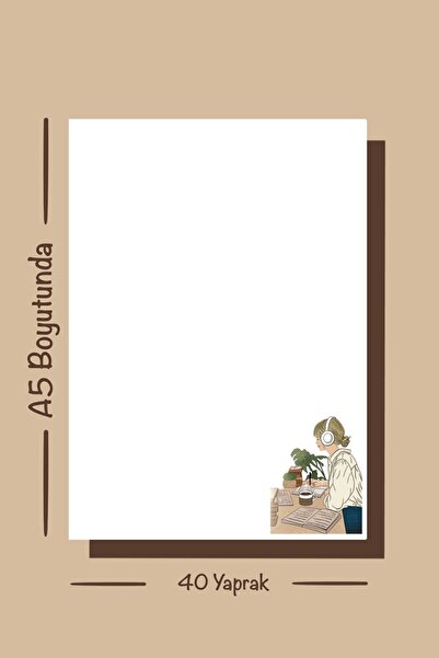 Handeto Kraft Lettering Themed A5 Notepad - Check Pluck Notebook with Glue Memo Pad and No Line Notebook