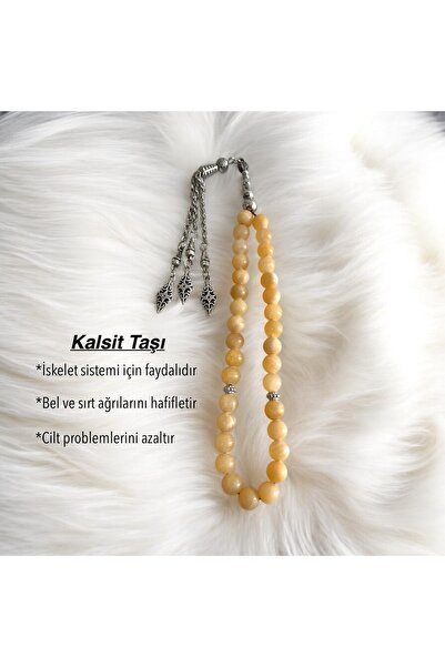 SAYILI COLLECTION Kalsit Doğaltaş Tesbih Gerçek Doğaltaş Tesbih Hediyelik Tesbih