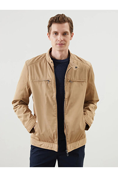 LC Waikiki Classic Standard Pattern Stand Collar Men's Coat