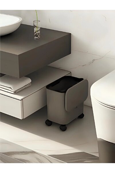 ALPAR 15 Liter Wheeled Functional Lid-Off Trash Can for Bathroom, Kitchen, and Office, Luxury Trash Can with Wheels