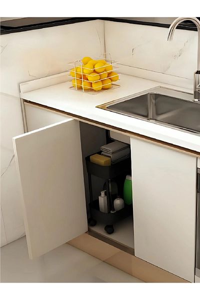 ALPAR Arispa Lizbon Lux Многофункционален двуслоен органайзер за мивка под шкаф и плот на колелца