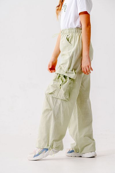 GİYİCEM TEKSTİL Girl's Elastic Waist Cargo Pants 2572