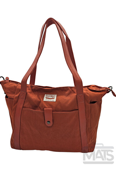 21K SMART BAGS Smart Bags Keten Kanvas Kumaş Kiremit Omuz Çantası