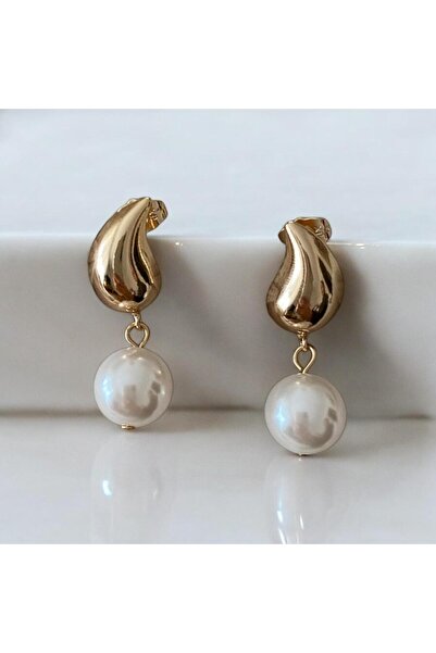 XUPING JEWELRY İncili Damla Model Rose Renkli Çelik Küpe