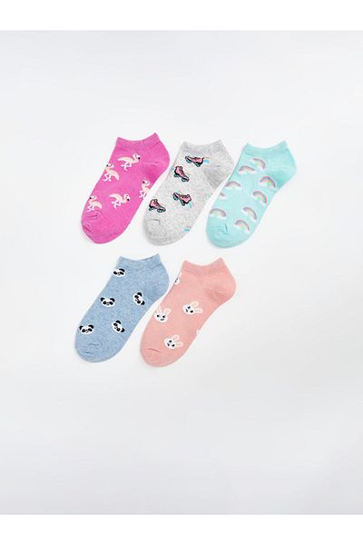 LC Waikiki New Season Girls' Patterned Booties Socks 5-Piece - S50501Z4