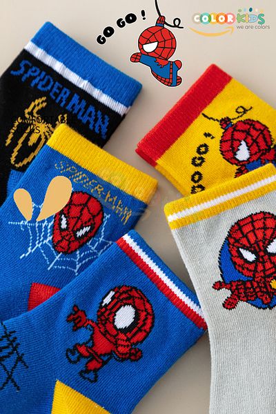 Color Socks 5 чифта чорапи за момчета Spider Man (ЕКСТРА МЕКИ)