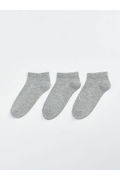 LC Waikiki Lcw Eco Gray Basic Girls' Booties Socks 3-Pack