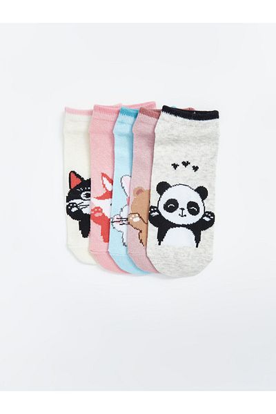LC Waikiki New Season Patterned Girls' Booties Socks 5-Piece - S58766Z4