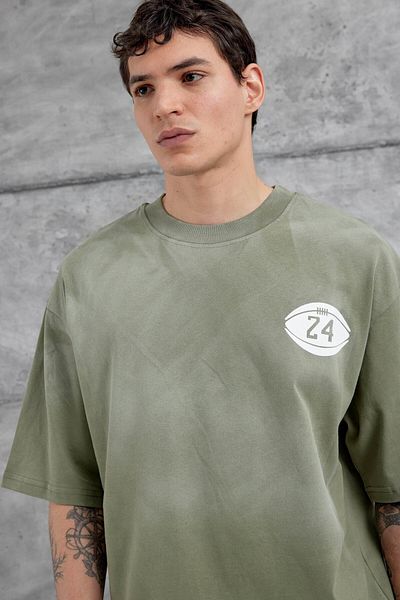 NOMARC Πράσινο μπλουζάκι Canfield με γραμμένο oversize