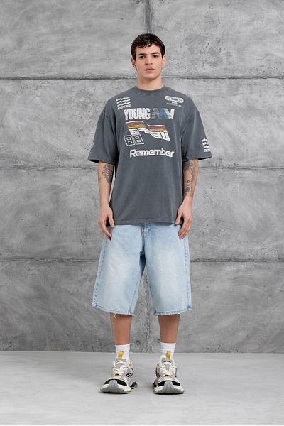 NOMARC Smoked Remember Written Burnout Oversize Tshirt