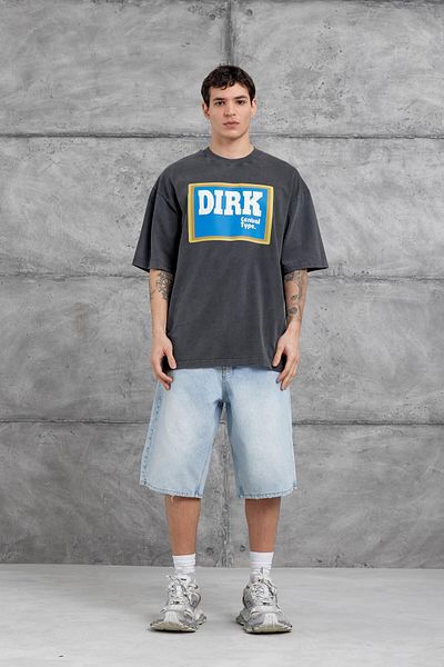 NOMARC Καπνιστό πλυμένο μπλουζάκι Dirk Written Oversize
