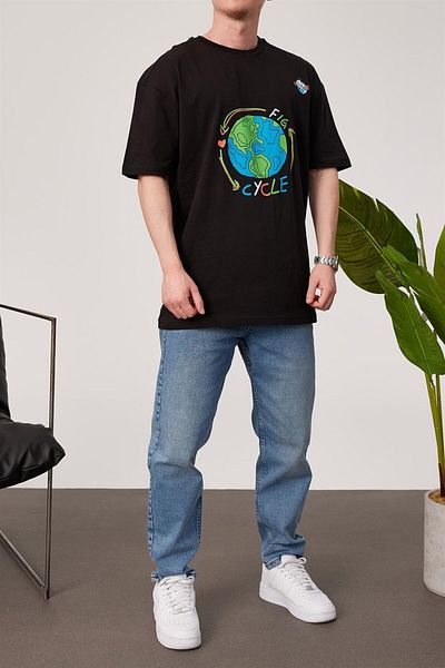 NOMARC Παγκόσμια Εκτύπωση Μαύρο Tshirt