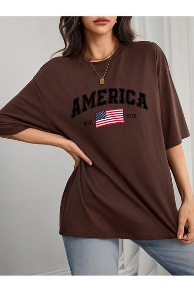 uyguntarz Μπλουζάκι Unisex AMERICA με εμπριμέ σχέδιο