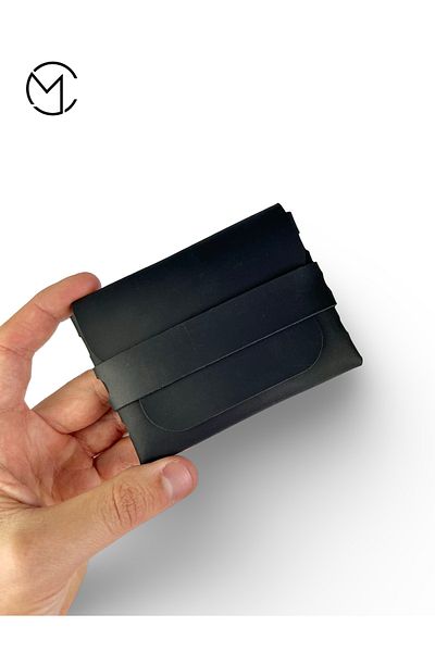 Mess collection Genuine Leather Snap-Fit Horizontal Card Holder, Credit Card Wallet, Men's & Women's Minimalist Card Holder