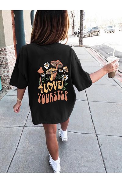 uyguntarz Kinder-T-Shirt aus Baumwolle mit Pilzdruck
