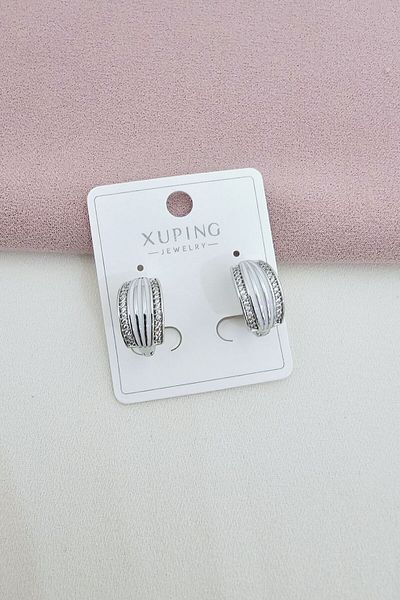 Vitastyle Silver Zircon Stone Design Earrings